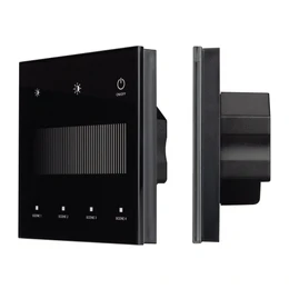 Фото #1 товара INTELLIGENT ARLIGHT Сенсорная панель SMART-DALI-301-11-1G-4SC-DT6 Черная (230V, встраиваемая, 2.4G) (IARL, IP20 Пластик, 5 лет)