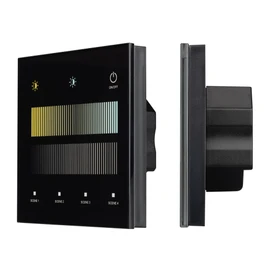 Фото #1 товара INTELLIGENT ARLIGHT Сенсорная панель SMART-DALI-301-11-1G-4SC-DT8 Черная (230V, встраиваемая, 2.4G) (IARL, IP20 Пластик, 5 лет)