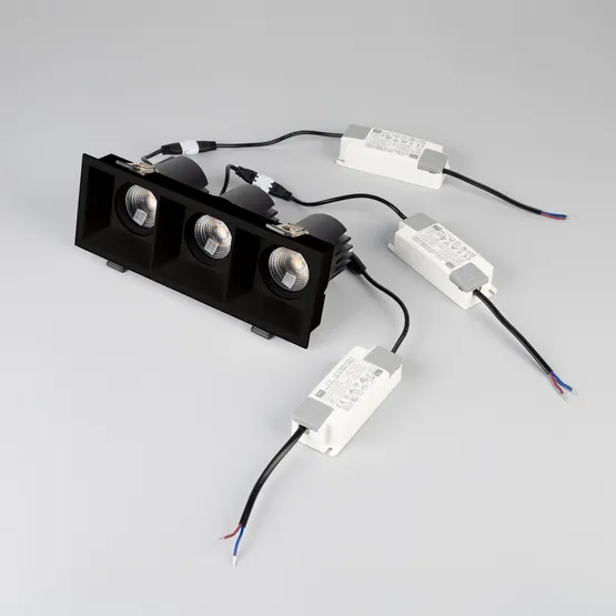 Фото #3 товара Светильник MS-FLOW-BUILT-S230x85-3x6W Warm3000 (BK, 15 deg, 230V) (Arlight, IP20 Металл, 5 лет)