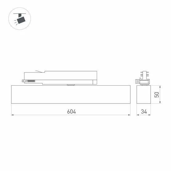 Фото #5 товара Светильник LGD-FLAT-4TR-S605-25W Warm3000 (WH, 100 deg, 230V) (Arlight, IP20 Металл, 3 года)