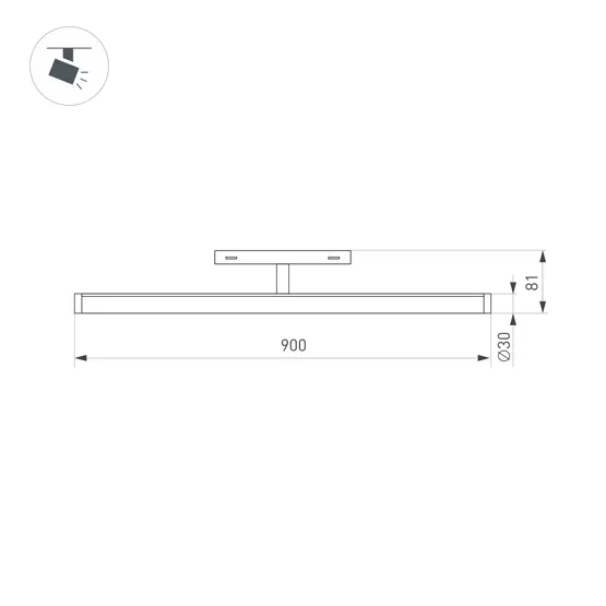 Фото #4 товара Светильник MAG-ORIENT-TUBE-TURN-L900-30W Warm3000 (BK, 180 deg, 48V) (Arlight, IP20 Металл, 5 лет)