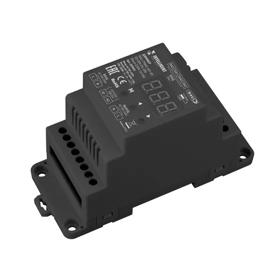 Фото товара INTELLIGENT ARLIGHT Диммер DALI-TRIAC-601-82-D2-DRI-PS-DIN Black (230V, 1x1.5A) (IARL, IP20 Пластик, 5 лет)