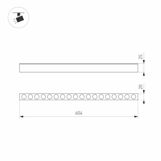 Фото #4 товара Светильник MAG-DOTS-25-L600-18W Warm3000 (BK, 30 deg, 24V) (Arlight, IP20 Металл, 3 года)