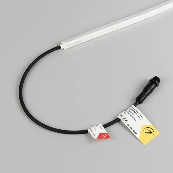 Фото #2 товара Светодиодная лента герметичная WAVE-TOP-PU-A144-10x10mm 24V Warm2700 (5 W/m, IP68, 1m, wire x1) (Arlight, Вывод боковой, 3 года)