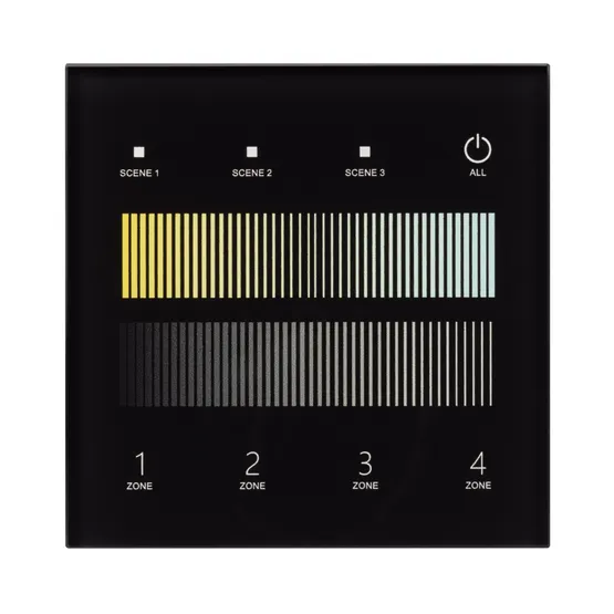 Фото #2 товара INTELLIGENT ARLIGHT Сенсорная панель SMART-DALI-301-11-4G-3SC-DT8 Черная (230V, встраиваемая, 2.4G) (IARL, IP20 Пластик, 5 лет)