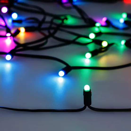 Фото #1 товара Светодиодная гирлянда Нить Смарт ARD-MOOD-CLASSIC-5000-BLACK-26LED RGBY-SPI (230V, 7.5W, Tuya Wi-Fi) (Ardecoled, IP65)