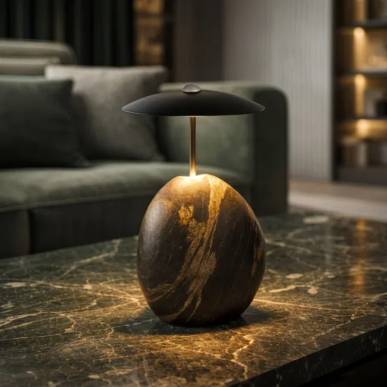 Фото #4 товара Светильник SP-UMANI-TAB-S25x34-6W Warm2700 (BK, 90 deg, 230V) (Arlight, IP20 Натуральный камень, 5 лет)