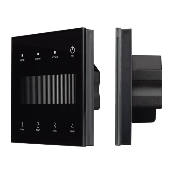 Фото #1 товара INTELLIGENT ARLIGHT Сенсорная панель SMART-DALI-301-11-4G-3SC-DT6 Черная (230V, встраиваемая, 2.4G) (IARL, IP20 Пластик, 5 лет)