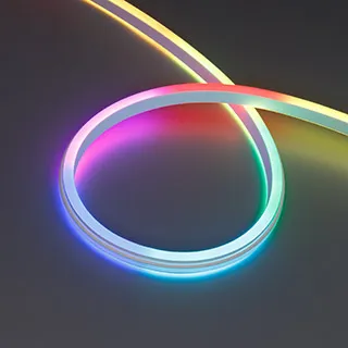 Фото #1 товара Светодиодная лента герметичная SPI WAVE-SIDE-DOUBLE-A80-16x15mm 24V RGB PX10 (12 W/m, IP67, 5m, wire x1) (Arlight, Вывод боковой, 5 лет)