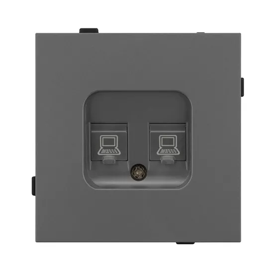 Фото #2 товара Механизм компьютерной розетки двойной SCT-TENDO-MPC2-SFPL-GR (RJ-45, CAT6) (Arlight, -)