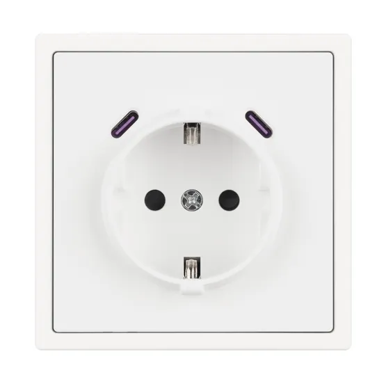 Фото #3 товара ARL NOBE Розетка зк со шторками с USB тип C+С софт-тач белый кварц SCT-MUCC-SFPL-WH (250V, 16A) (Arlight, -)