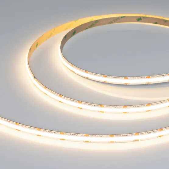 Фото #4 товара Светодиодная лента COB-X560-10mm 24V Warm3000 (5-15 W/m, IP20, 5m) (Arlight, -)