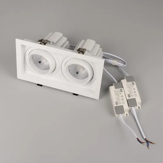 Фото #3 товара Светильник MS-VORTEX-BUILT-S250x140-2x30W Warm3000 (WH-WH, 50 deg, 230V) (Arlight, IP20 Металл, 5 лет)