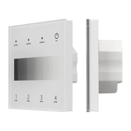 Фото #1 товара INTELLIGENT ARLIGHT Сенсорная панель SMART-DALI-301-11-4G-3SC-DT6 Белая (230V, встраиваемая, 2.4G) (IARL, IP20 Пластик, 5 лет)