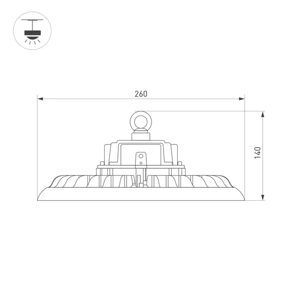 Фото #2 товара Светильник SP-ARIVA-MOTION-R260-100W White5000 (BK, 90 deg, 230V) (Arlight, IP65 Металл, 5 лет)