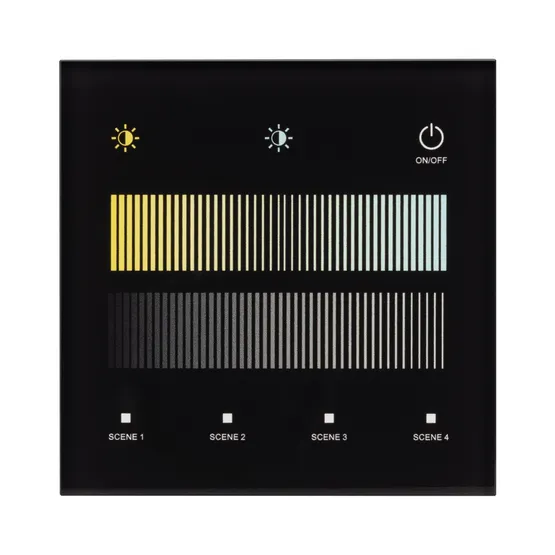 Фото #3 товара INTELLIGENT ARLIGHT Сенсорная панель SMART-DALI-301-11-1G-4SC-DT8 Черная (230V, встраиваемая, 2.4G) (IARL, IP20 Пластик, 5 лет)